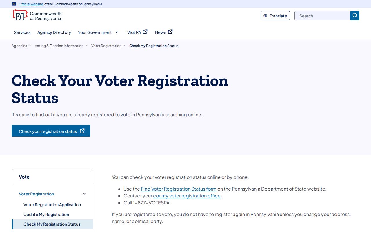 Upper Dublin Township residents directory Pennsylvania voter status guidance