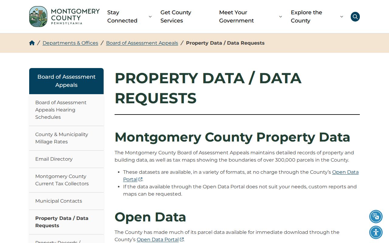 Upper Dublin neighbors Montgomery County property data access route