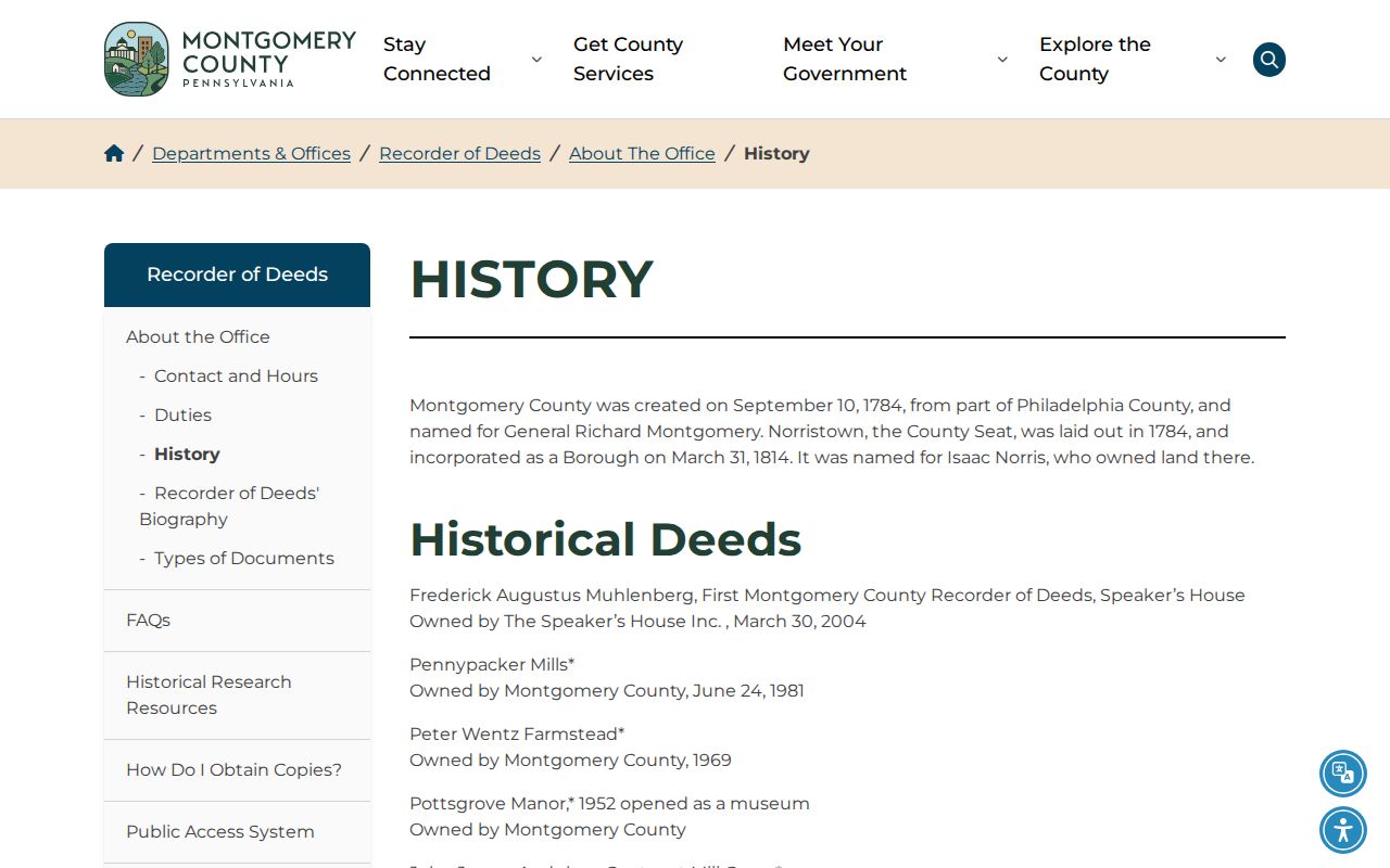 Upper Dublin Township previous residents Montgomery County Recorder office history